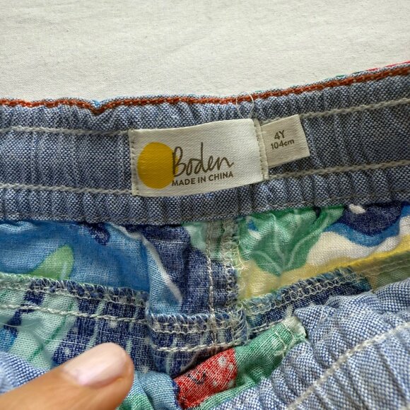 Boden Boys Octopus Ocean Print Cotton Pull-On Shorts 4Y 104cm Elastic Waist Summ - Picture 5 of 6
